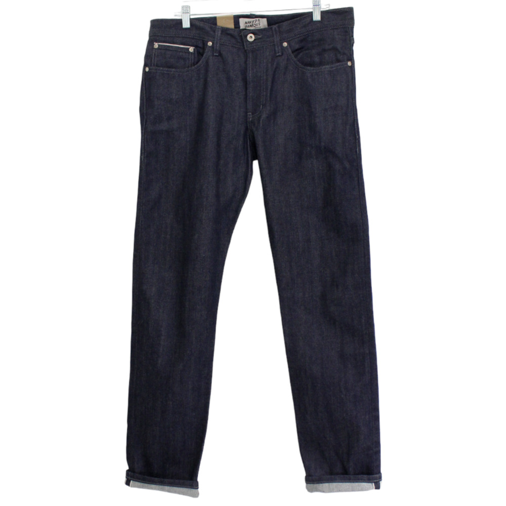 Naked & Famous Denim Dark Weird Guy Indigo Selvedge Jeans NEW NWT